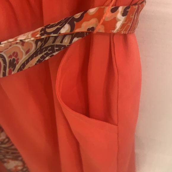 NWOT Tommy Hilfiger Orange Tie Dress - Picture 7 of 9
